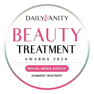 Daily Vanity Beauty Treatment Awards 2024 social media choice badge, highlighting skincare recognition.